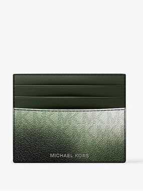 Michael Kors Olive to Forest Green Ombre Leather woman’s Card Holder